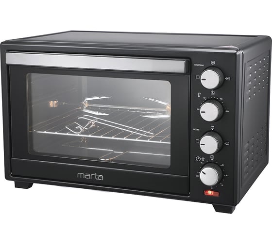 Изображение товара Духовой шкаф (мини-печь) MARTA MT-4281 черный жемчуг, 40 л, конвекция+шашлычница+вертел+эмаль 37278