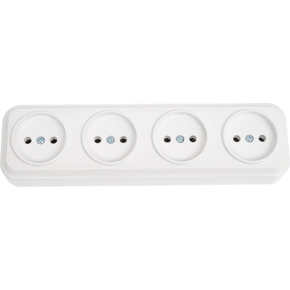 Изображение товара Розетка LEIDEN ELECTRIC Bailly 4 гнезда IP20 для открытого монтажа бежевого цвета