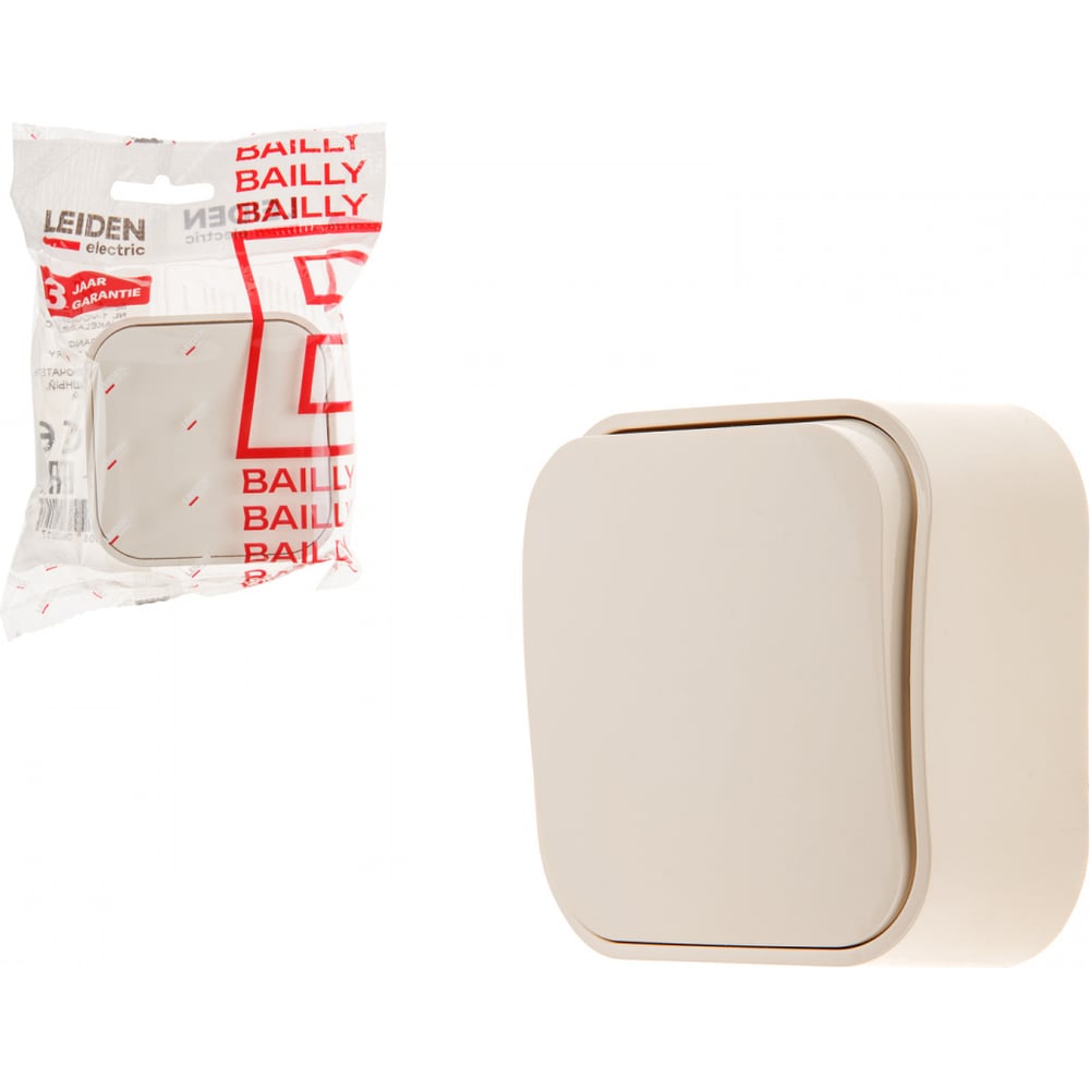 Изображение товара Выключатель LEIDEN ELECTRIC 1 клавишный бежевый Bailly 806021