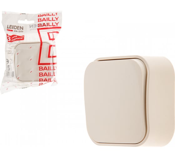 Изображение товара Выключатель LEIDEN ELECTRIC 1 клавишный (открытый, 10А) бежевый, Bailly, 806021