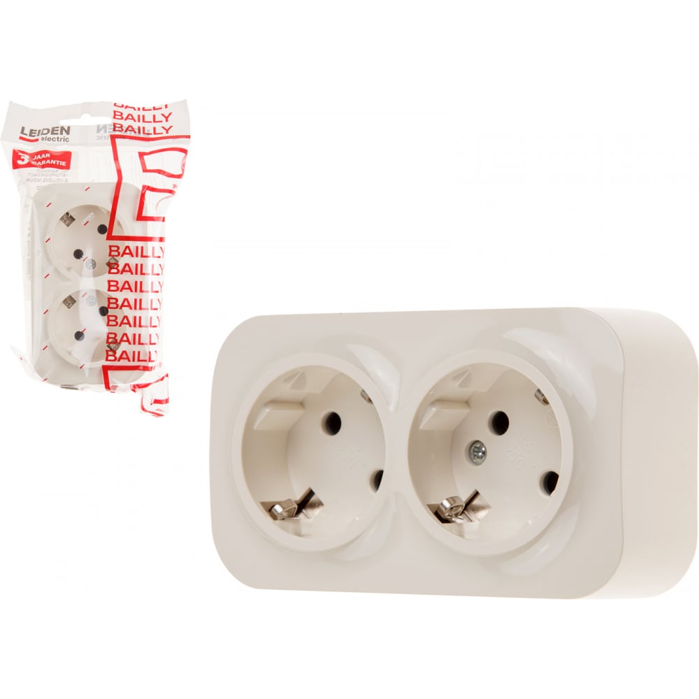 Изображение товара Розетка LEIDEN ELECTRIC Bailly бежевый открытая накладная