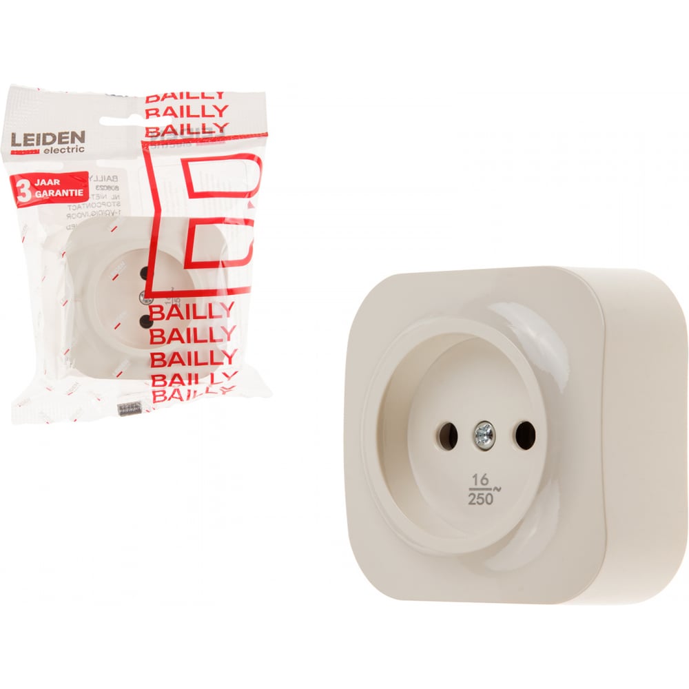 Изображение товара Розетка LEIDEN ELECTRIC Bailly 806023 одна  для внутреннего монтажа бежевый