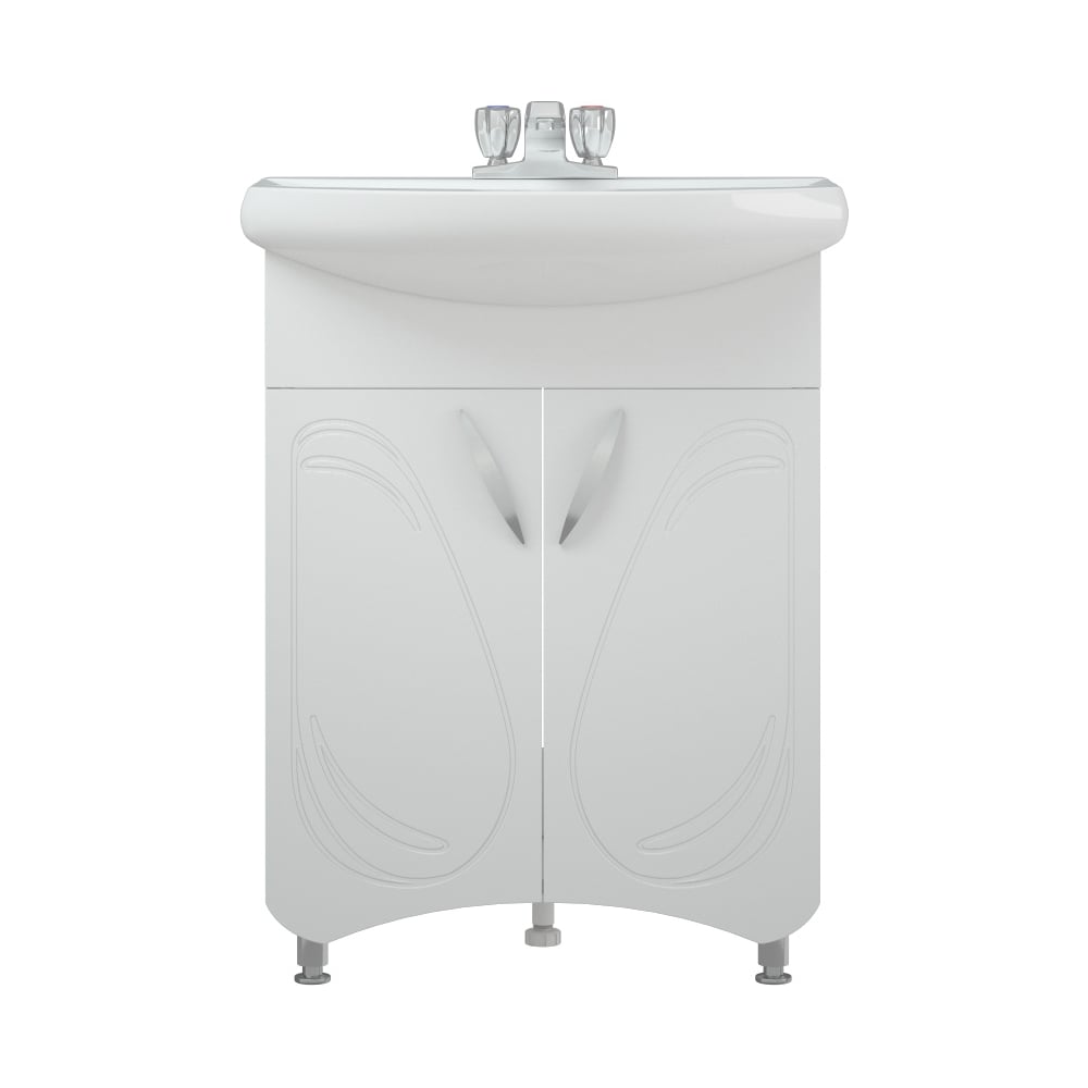 Изображение товара Тумба Corozo Кентис 60 NEW белая современная мебель для ванной с доводчиком