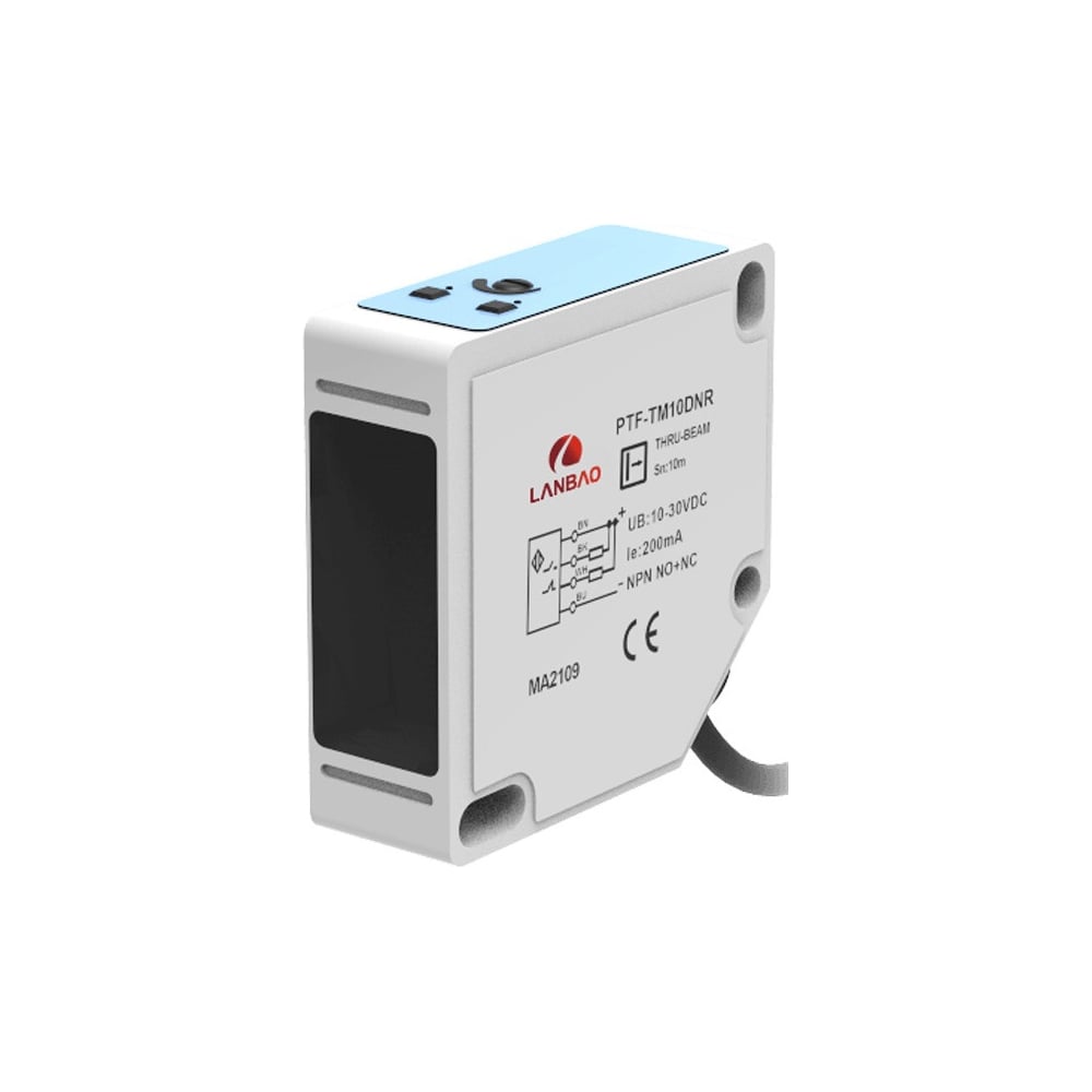 Изображение товара Оптический датчик барьерный (излучатель) Lanbao PTF-TM10S, Sn=10000 мм, другой 12...240 DC, кабель 2м, 08-00017759