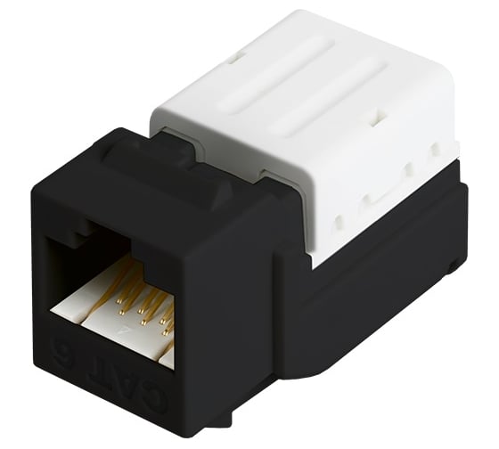 Изображение товара Модуль Keystone NIKOMAX, категория 6, RJ45/8P8C, для FT-TOOL, неэкранированный, черный NMC-KJUE2-FT-BK