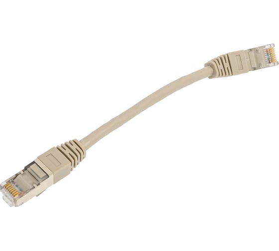 Изображение товара Шнур NIKOMAX, F/UTP 4 пары, Кат.5e, 7х0,165мм, PVC, серый, 0,15м NMC-PC4SD55B-001-GY