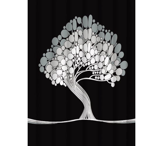 Изображение товара Тканевая шторка для ванны Melodia della vita 180х200 см, Жемчужный бонсай MZ-124 21019