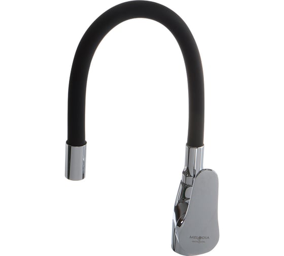 Изображение товара Смеситель для кухни Melodia della vita Ostessa картридж 40 мм, гибкий излив, чёрный MDV 40615Black 65075