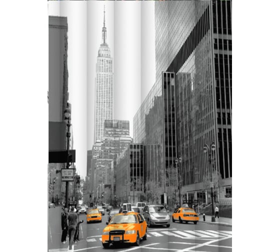 Изображение товара Тканевая шторка для ванны Melodia della vita 180х200 см, Эмпайр-стейт-билдинг MZ-127 21028