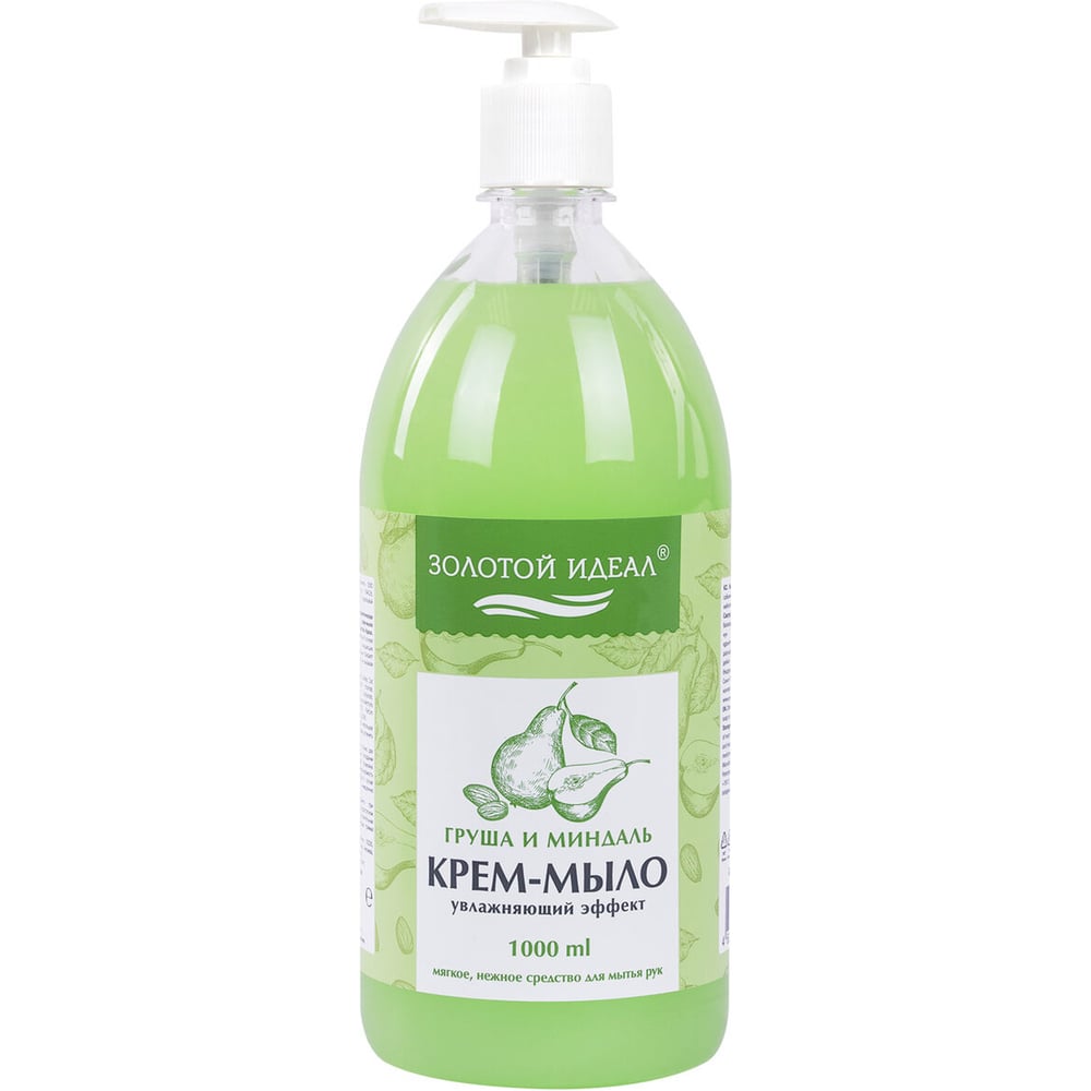 Изображение товара Жидкое мыло-крем Золотой идеал 1 л груша и миндаль с дозатором