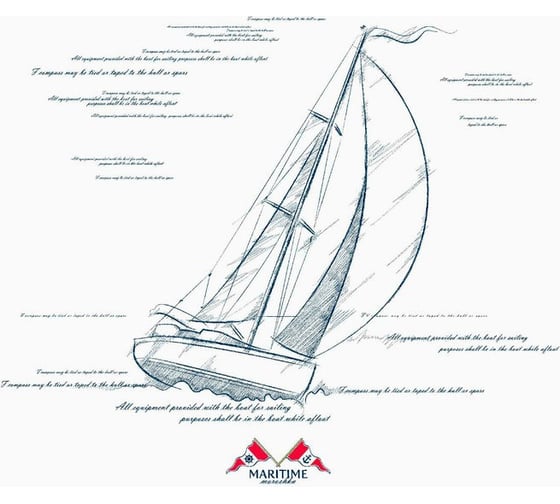 Изображение товара Тканевая шторка для ванны Melodia della vita 180х200 см, Парусник MZ-122 21012