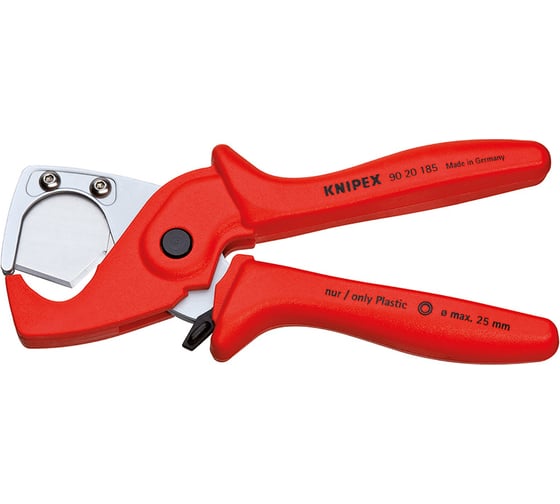 Изображение товара Труборез-ножницы для шлангов и защитных труб KNIPEX PlastiCut 25 мм, L-185 мм, подвес KN-9020185SB