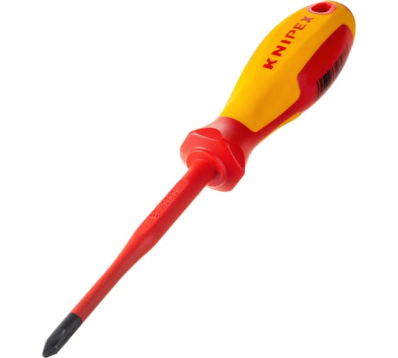 Изображение товара Крестовая отвертка KNIPEX PH2 тонкая, VDE, длина лез 100 мм, L-212 мм KN-982402SL