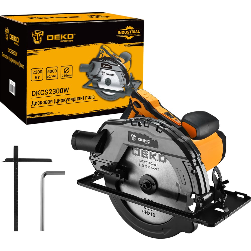 Изображение товара Дисковая пила DEKO DKCS2300W 2300Вт 210мм с плавным пуском