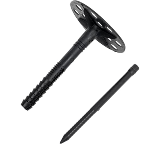 Изображение товара Дюбель для теплоизоляции ООО "Тэмпо-Метиз" с пластиковым гвоздем, 10х90 мм, черный., 50 шт. 520213