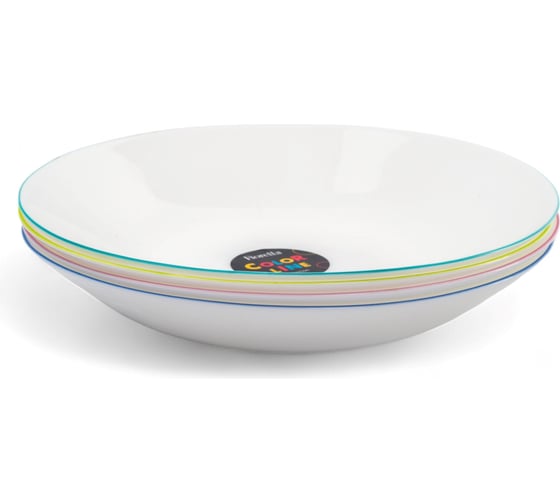 Изображение товара Набор суповых тарелок FIORETTA COLOR LINE 4шт 21.5см микс цветов YF0022-4ECOM
