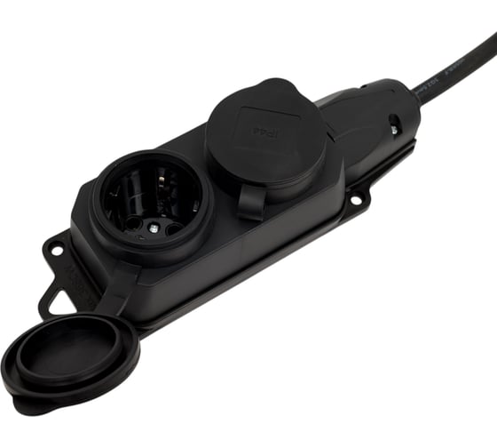 Изображение товара Удлинитель электрический шнур энаргит KC-G02P, КГ 3х2,5 (2 розетки, 10 метров, IP 44) KC-G02P-325-10-2-44