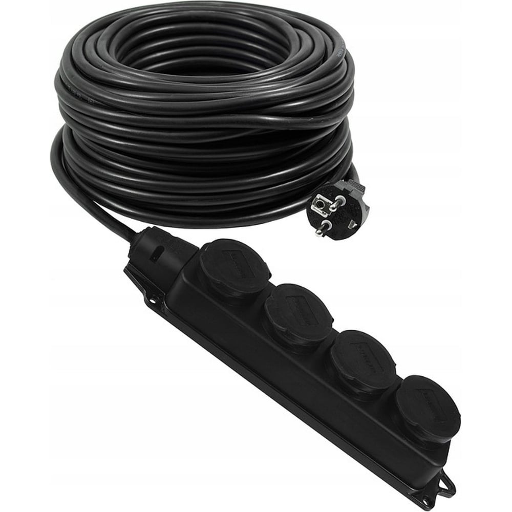 Изображение товара Удлинитель электрический шнур энаргит KC-G04P с 4 розетками и длиной 10 метров