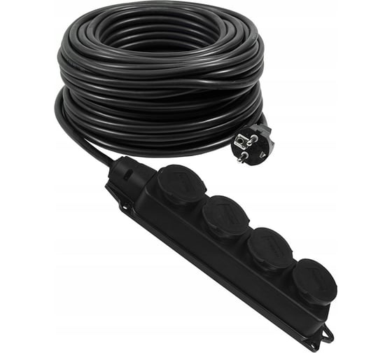 Изображение товара Удлинитель электрический шнур энаргит KC-G04P, КГ 3х2,5 (4 розетки, 10 метров, IP 44) KC-G04P-325-10-4-44