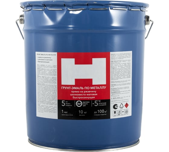 Изображение товара Грунт-эмаль по ржавчине HAMMERTON 3в1, синяя, 10 кг 1 205903