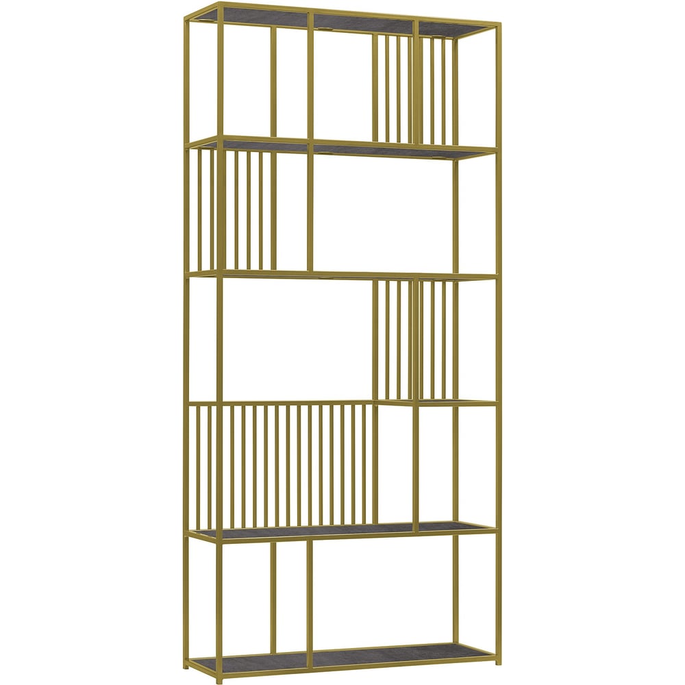 Изображение товара Стеллаж GreenWeen SOHO с золотым каркасом и керамическими полками, современные размеры