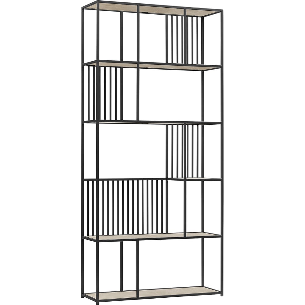 Изображение товара Стеллаж GreenWeen SOHO, черный каркас, полки керамика цвет слоновая кость, 1920x900x300 GW-ST-SOHO-B-KI