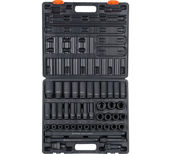 Изображение товара Набор головок ударных 1/2"DR, 43 предмета, 9-30 мм, пласт. кейс Airline ATAS400