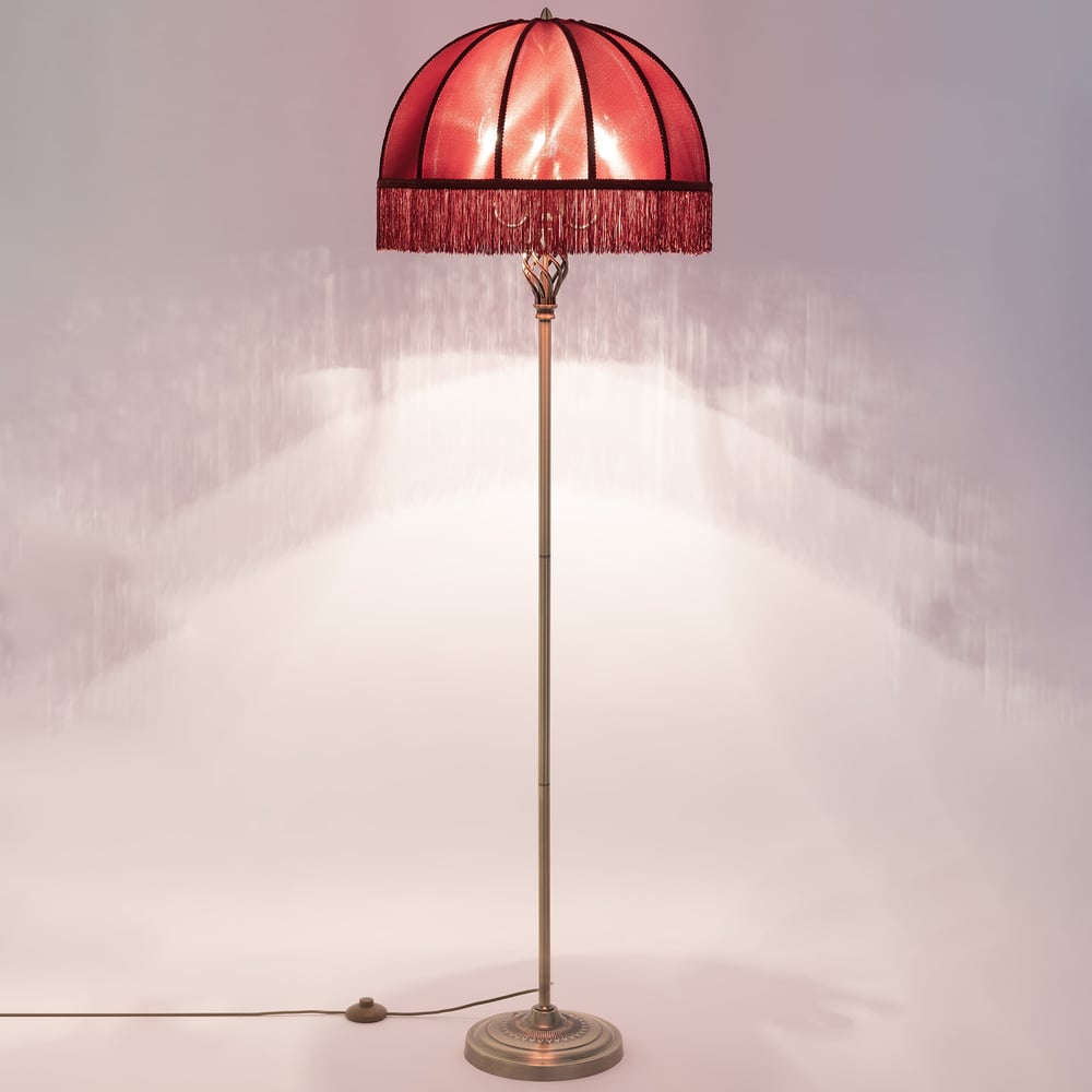 Изображение товара Торшер Citilux Базель бронза с красным абажуром 3 лампы E14 классика
