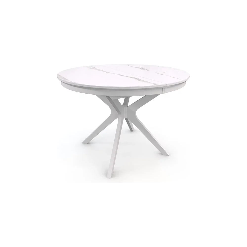 Изображение товара Стол раздвижной круглый из МДФ белый для дома и офиса VERONA 1100 CC