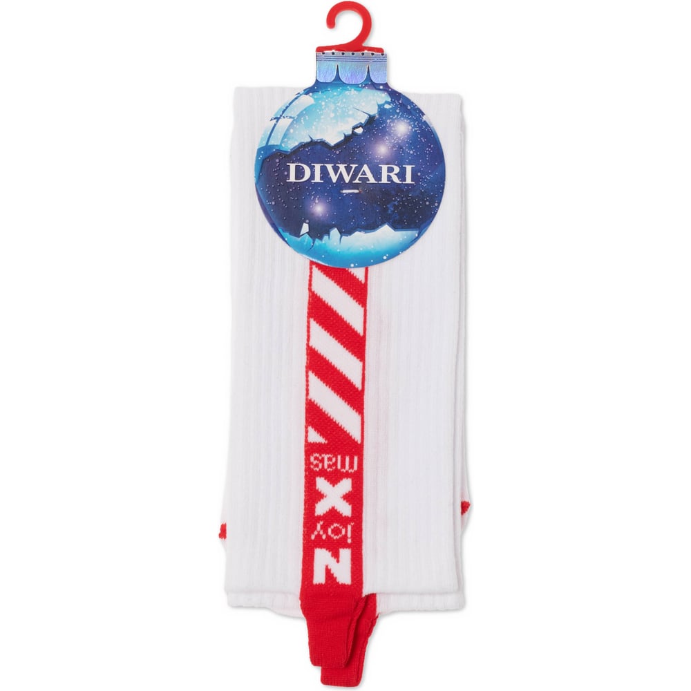 Изображение товара Мужские носки DIWARI NEW YEAR 21С-32СП белые с новогодним принтом 42-45