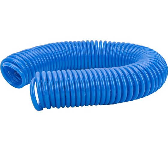Изображение товара Шланг спиральный синий с быстросъемными соединениями профи (20 м; 8х12 мм; 20 бар) Pegas pneumatic 4916