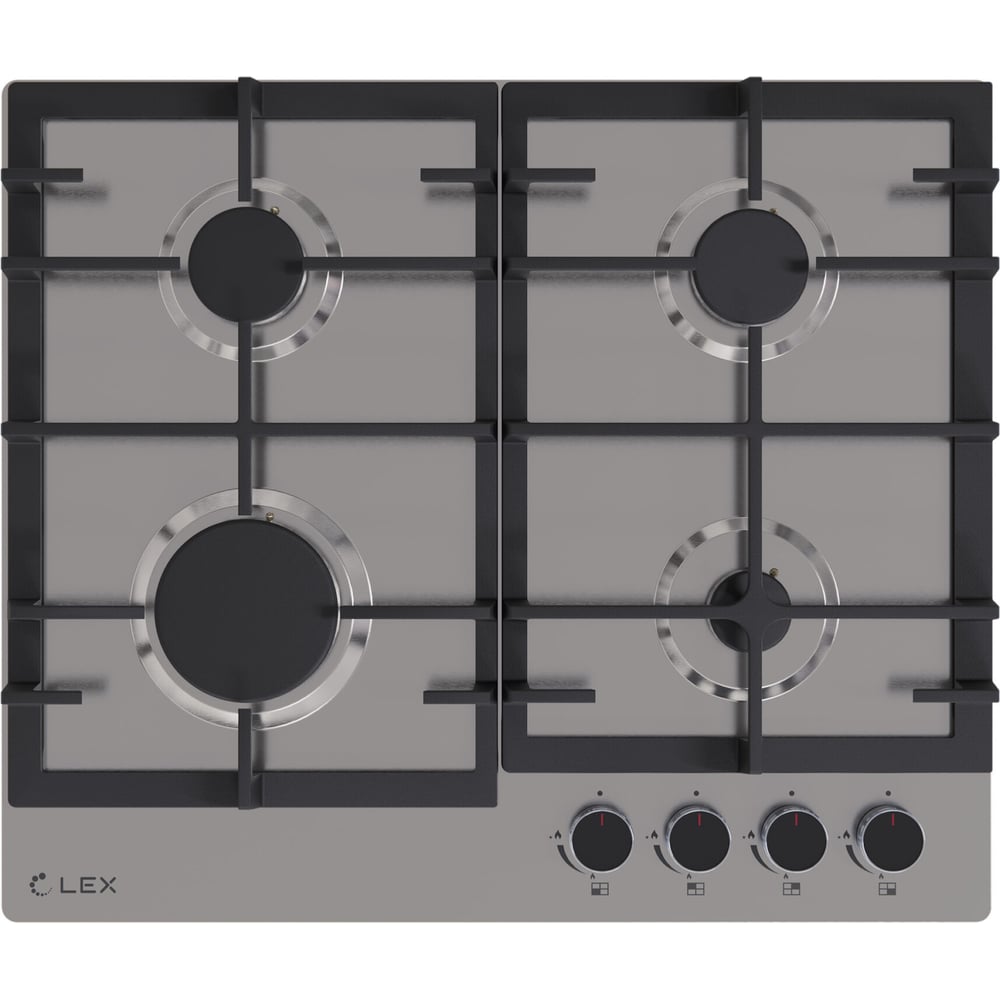 Изображение товара Газовая варочная поверхность LEX GVS 642-1 IX 4 конфорки современный дизайн