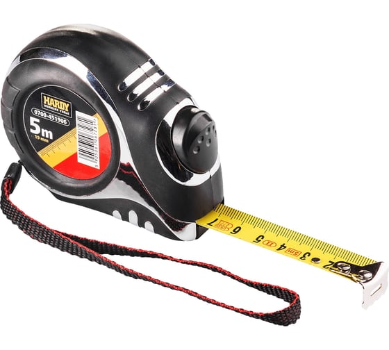 Изображение товара Рулетка HARDY с автоматическим фиксатором, 5м х 19мм, в блистере 0700-451905