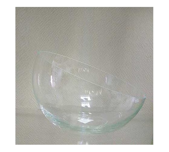 Изображение товара Шаровая ваза с косым резом Никольский завод светотехнического стекла Анабель прозрачная, высота 20 см, длина 55 мм 052385