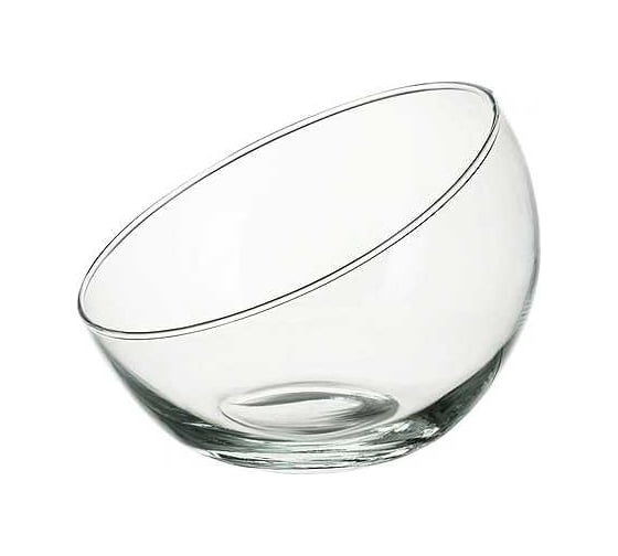 Изображение товара Шаровая ваза с косым резом Никольский завод светотехнического стекла Анабель прозрачная, высота 13 см, диаметр 157 мм 061662