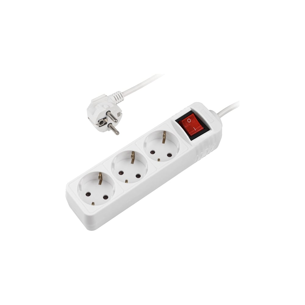 Изображение товара Удлинитель ФАZА FES-03-500 с заземлением 3 розетки выключатель 5м белый