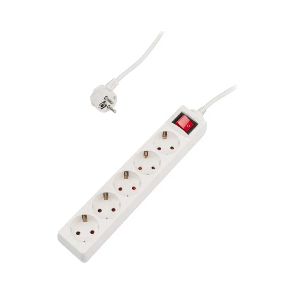 Изображение товара Удлинитель ФАZА FES-05-500 5 розеток 220 В выключатель и заземление