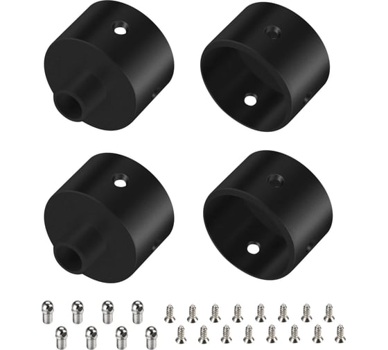 Изображение товара Заглушка Arlight WPH-FLEX-D22-360deg BLACK ALU с отверстием, 1 комплект 049940