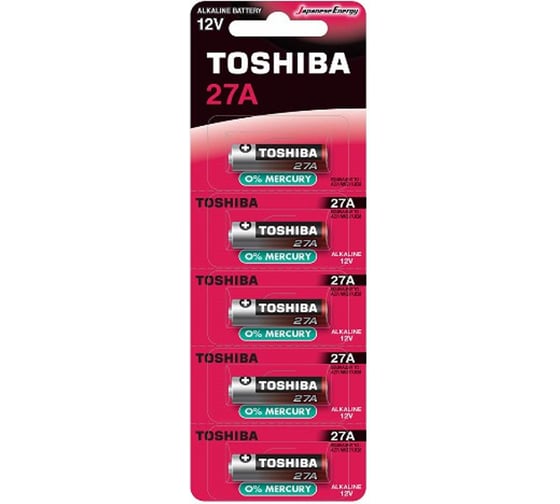 Изображение товара Элемент питания Toshiba алкалиновый, A27 5/card 1034