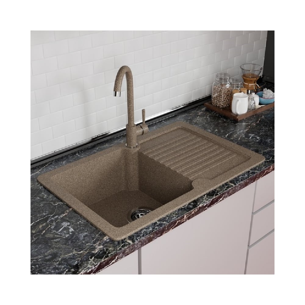 Изображение товара Мойка кухонная MIXLINE ML-GMS24 с крылом терракотовый 765x490 мм