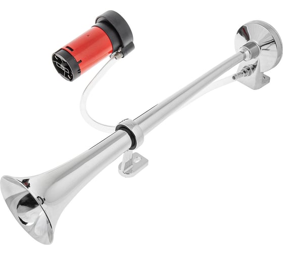 Изображение товара Сигнал звуковой SKYWAY 1 рожок воздушный L=450мм 12В 120дцб 27А Хром S07601054