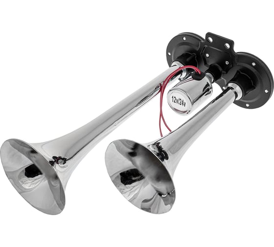 Изображение товара Сигнал звуковой SKYWAY 2 рожка воздушный L=295/230 мм 12/242В 118дцб 10А S07601065