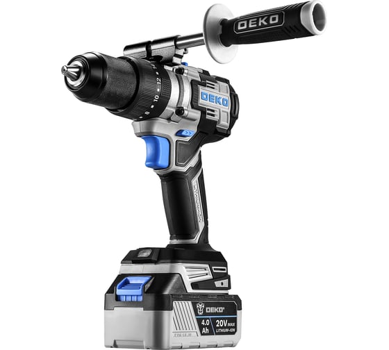 Изображение товара Дрель-шуруповерт аккумуляторная ударная бесщеточная DEKO DKCID20 PRO, 20В, 135 Нм, 1x4.0Ач 085-1068