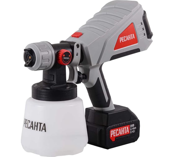 Изображение товара Краскопульт аккумуляторный Ресанта АКП-20Li (в комплекте 1 АКБ и ЗУ) 75/17/3