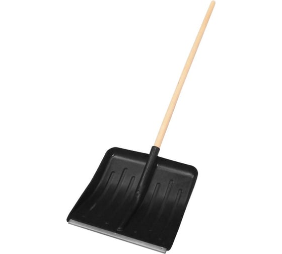 Изображение товара Лопата Политех пластик ЭКО, 430х435 мм, с оцинкованной планкой, дерев. черенок 8025400