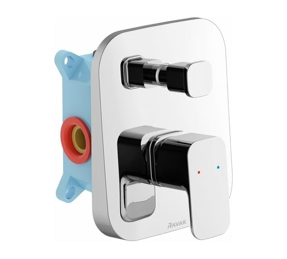 Изображение товара Смеситель скрытого монтажа Ravak 10 градусов Free -TD F 065.00 с переключателем X070136