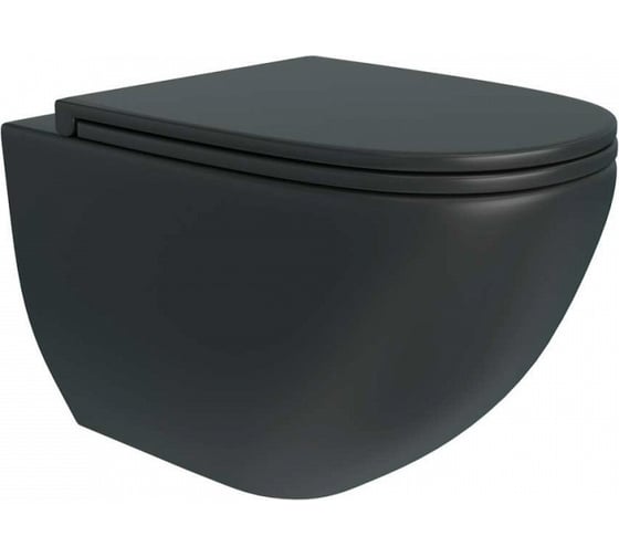 Изображение товара Унитаз подвесной Maretti Elena безободковый с микролифтом, черный EA10PBM61-560