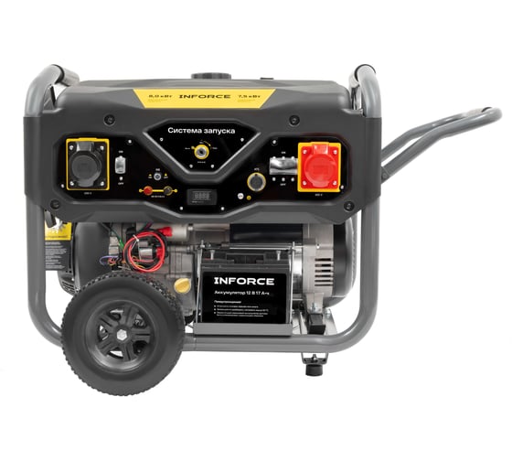 Изображение товара Бензиновый трехфазный генератор Inforce (8,5 кВт при 400/230В; эл.стартер; ATS; колёса и ручки) GL 8500E-3D