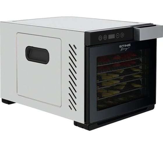 Изображение товара Сушилка для фруктов, овощей STINGRAY ST-FD711A 8 поддонов: 6+1 для ягод+1 для пастилы, черный/сталь 42732