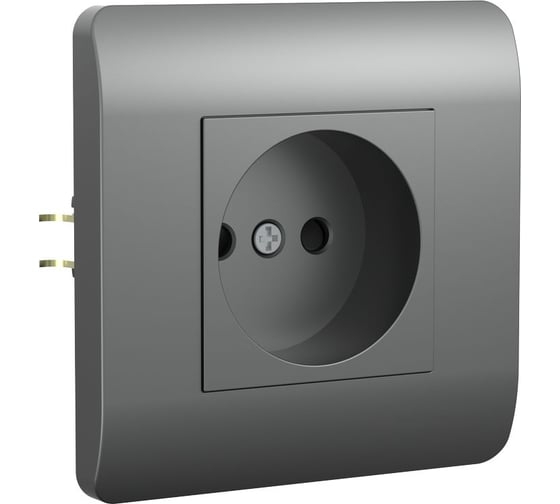 Изображение товара Розетка CHINT NEW3-E 16А без заземления, защитные шторки серебро 431409